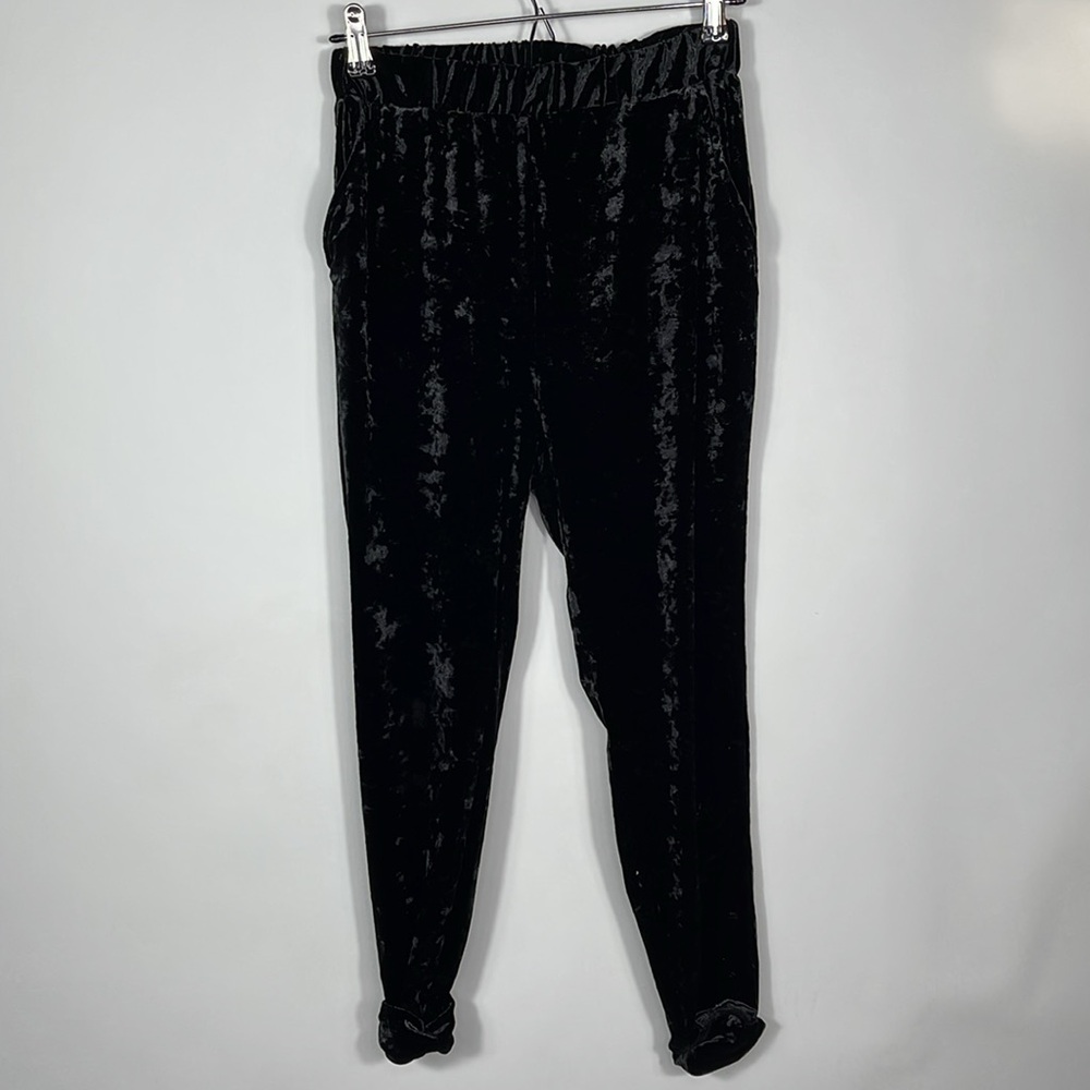 ECOTE Black Velvet Jogger Pants